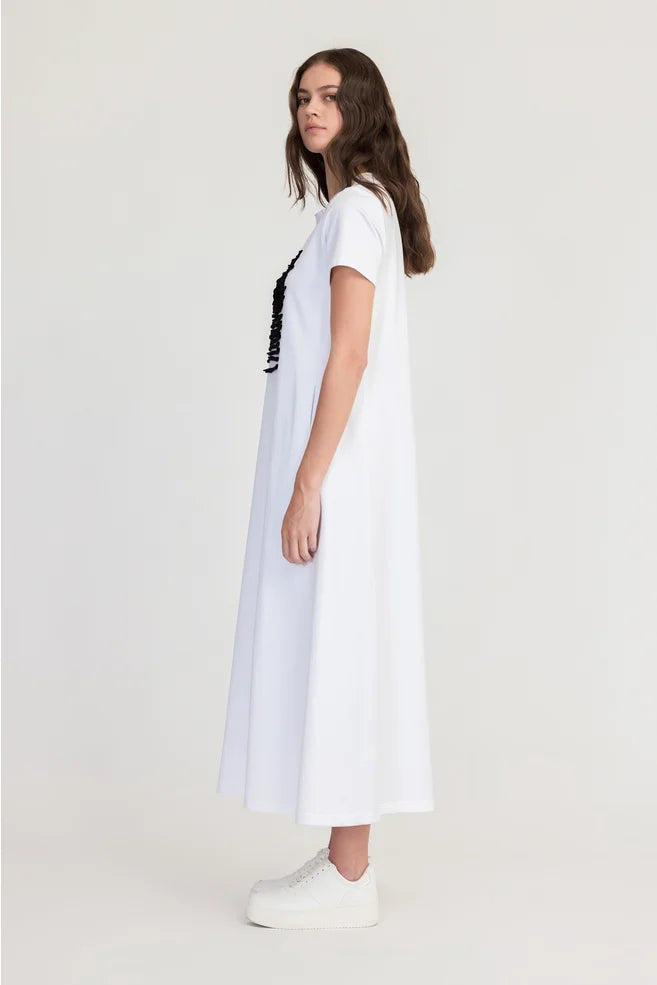 Strand Dress / Ivory-Black