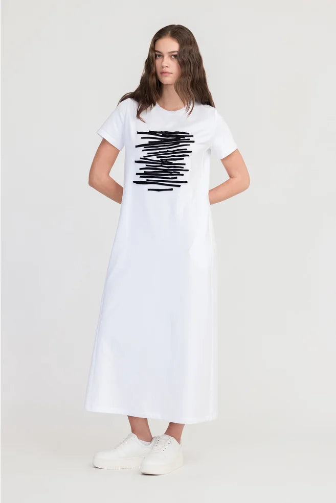 Strand Dress / Ivory-Black