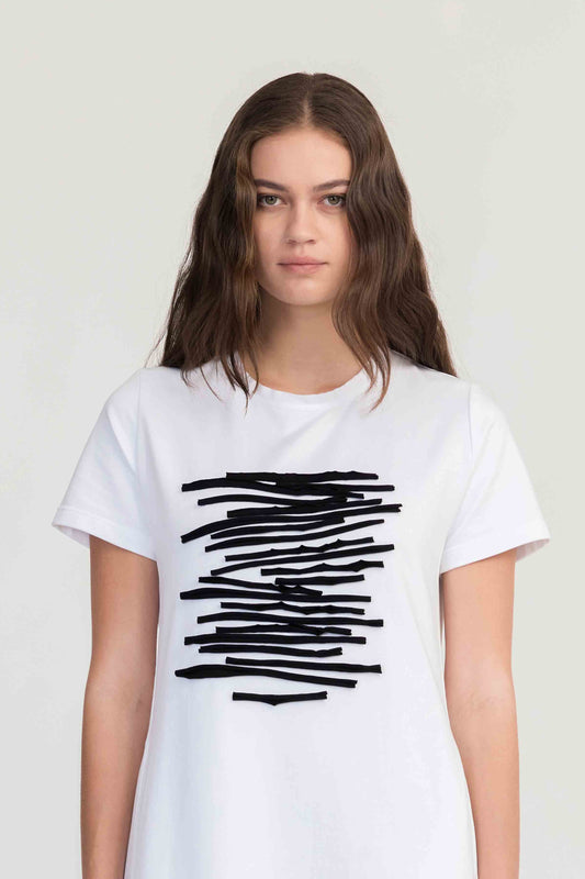 Strip Module Tee / Ivory-Black