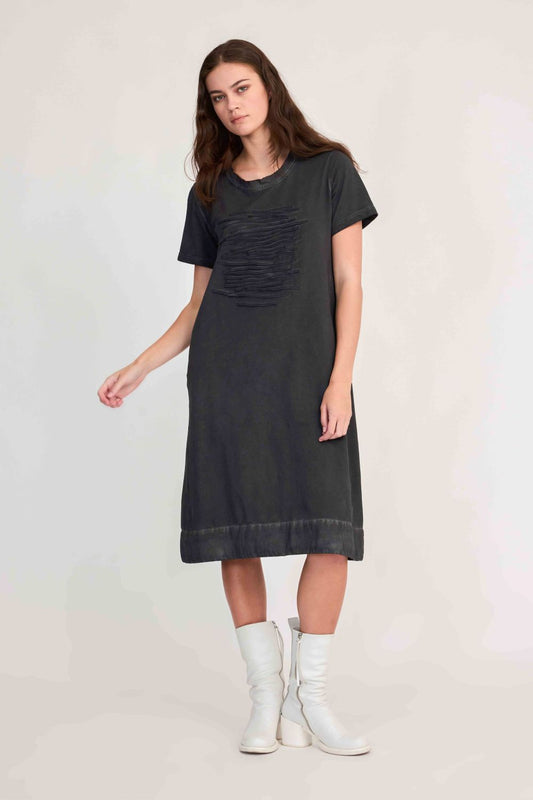 Strand T-Shirt Dress / Black-Grey