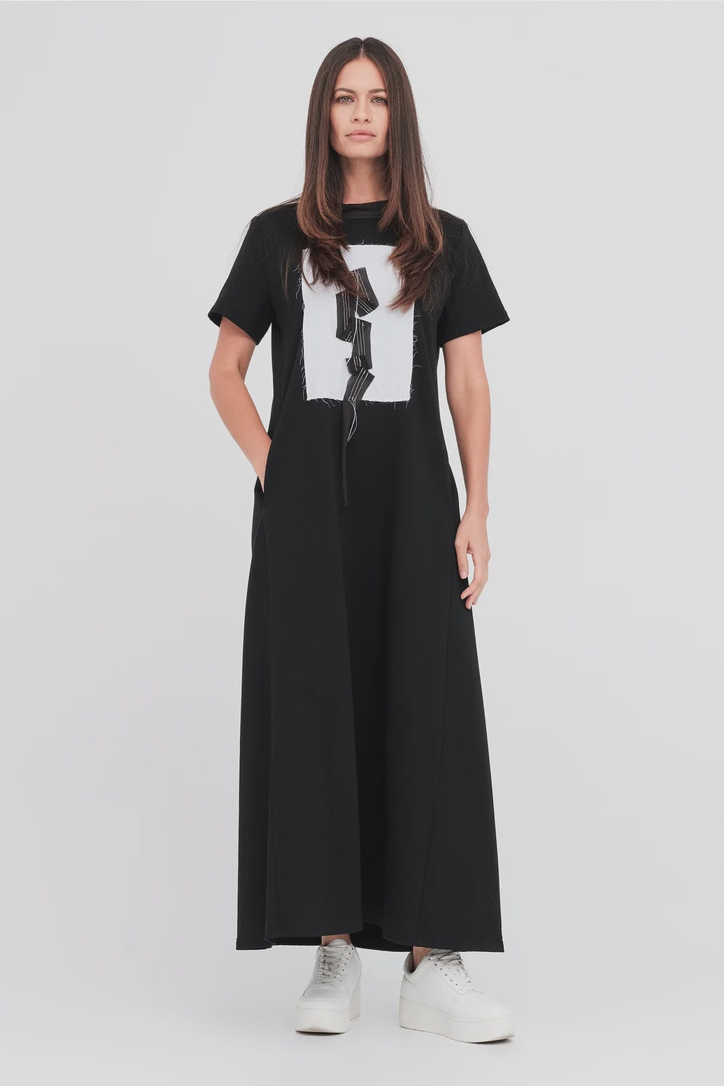 Sector Dress / Black-Ivory