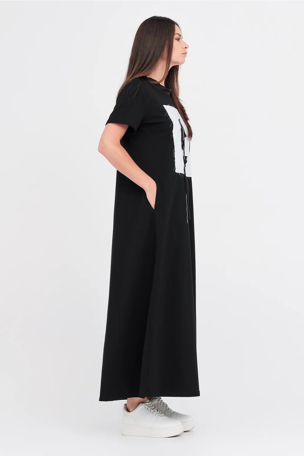 Sector Dress / Black-Ivory