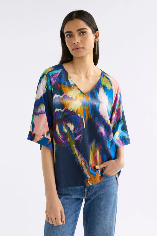 Moda V Neck Top / Vaara Print