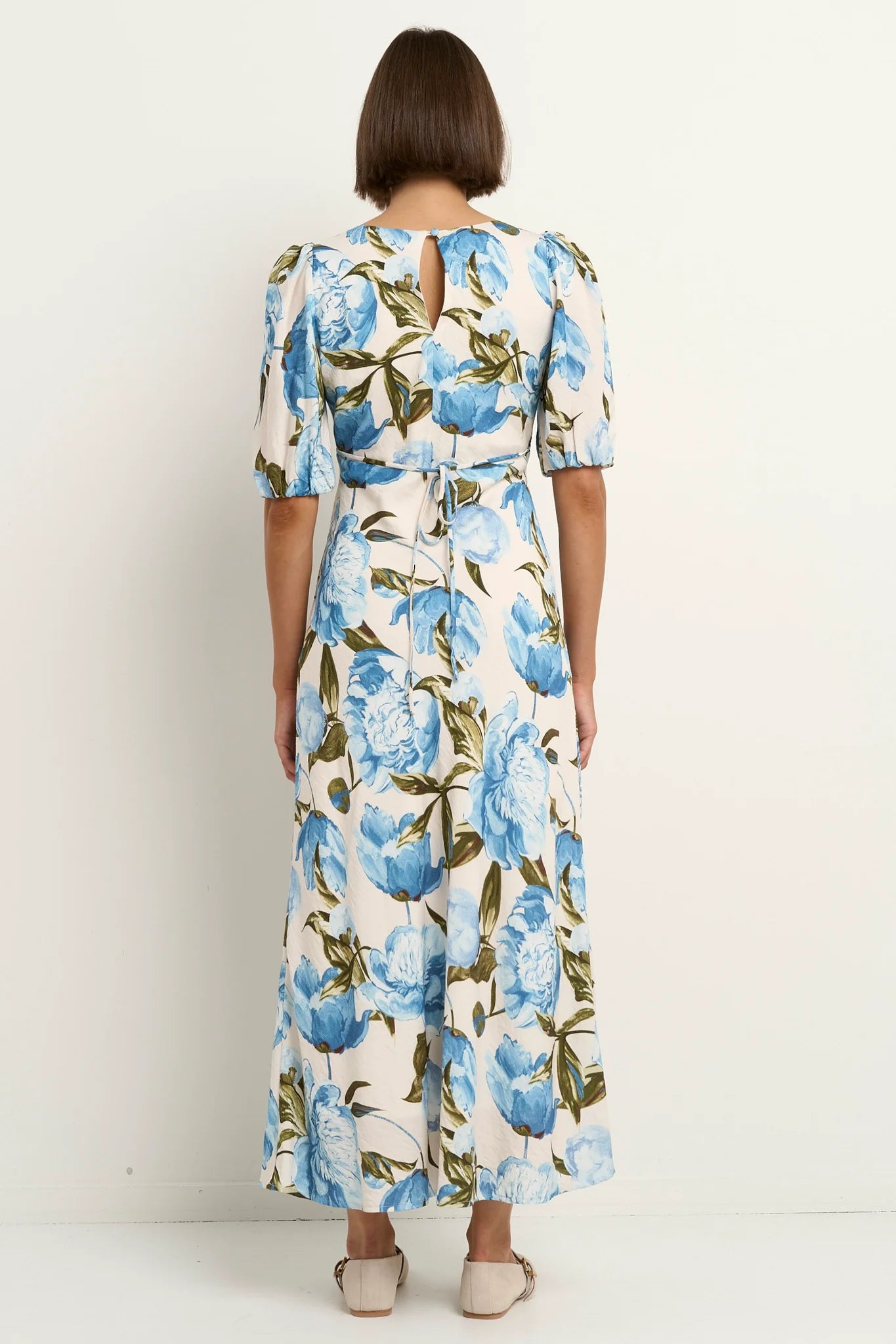 Amora SS Bias Midi Dress / Blue Vintage Floral