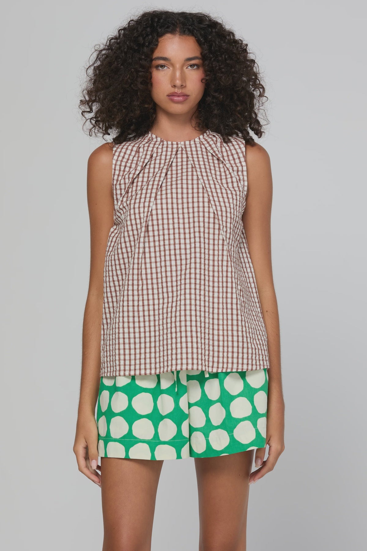 Chekku Top / Cocoa Gingham