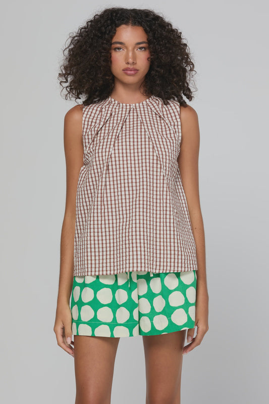 Chekku Top / Cocoa Gingham