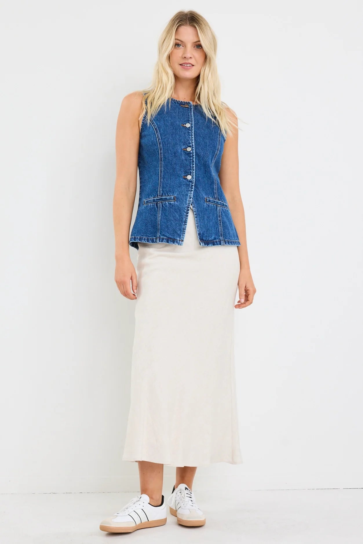 Baseline Vest Top / Marine Blue Denim