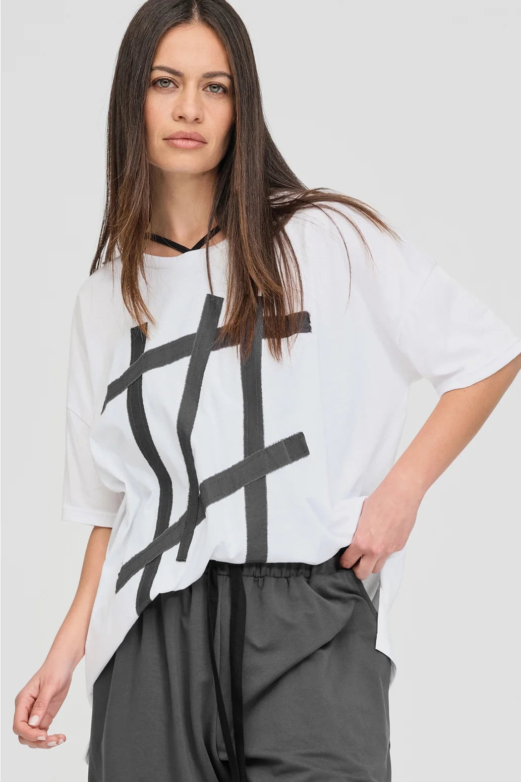 Between Module Tee / Ivory-Pewter