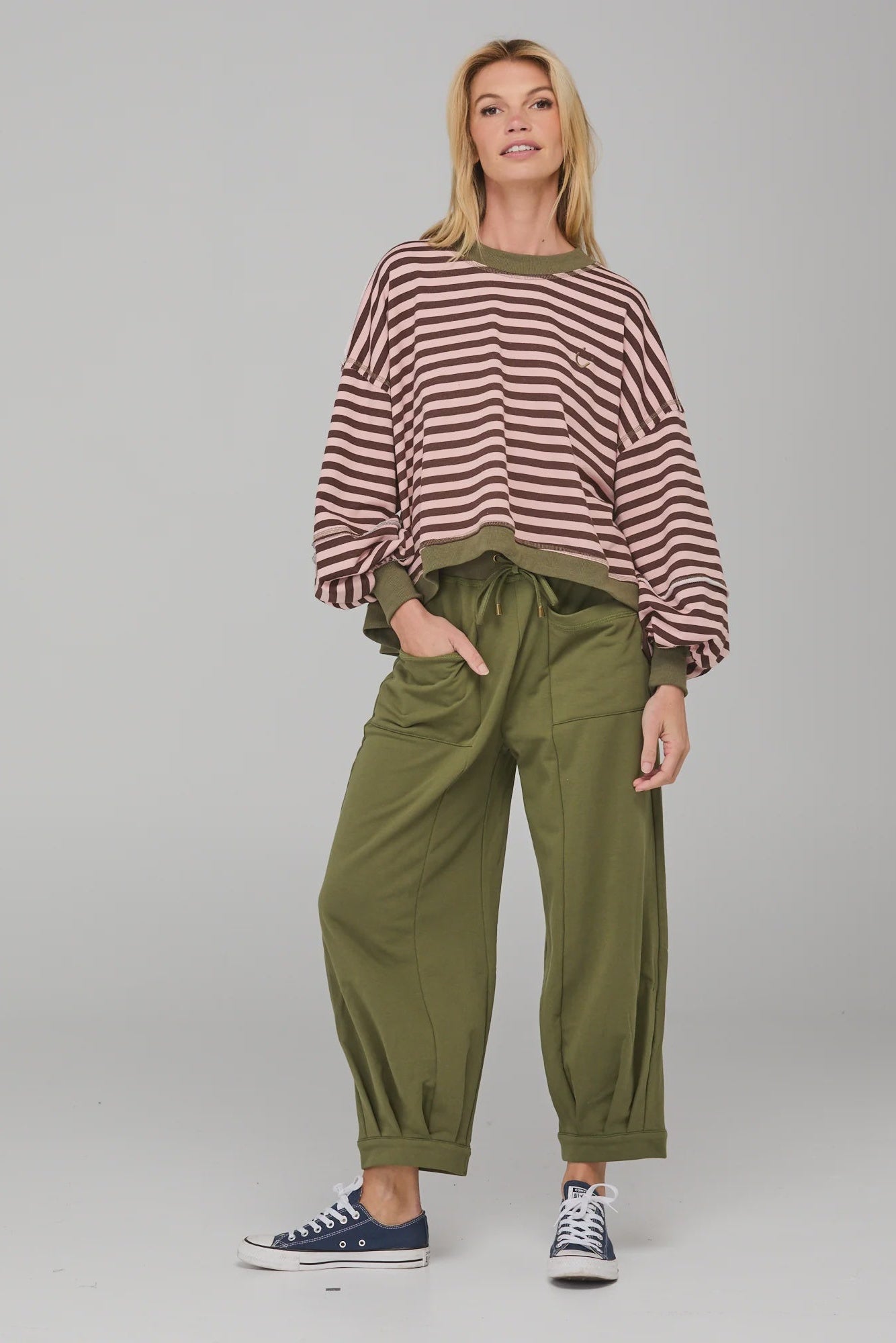 Guru Sweater / Dusty Pink Stripe