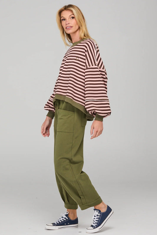 Guru Sweater / Dusty Pink Stripe