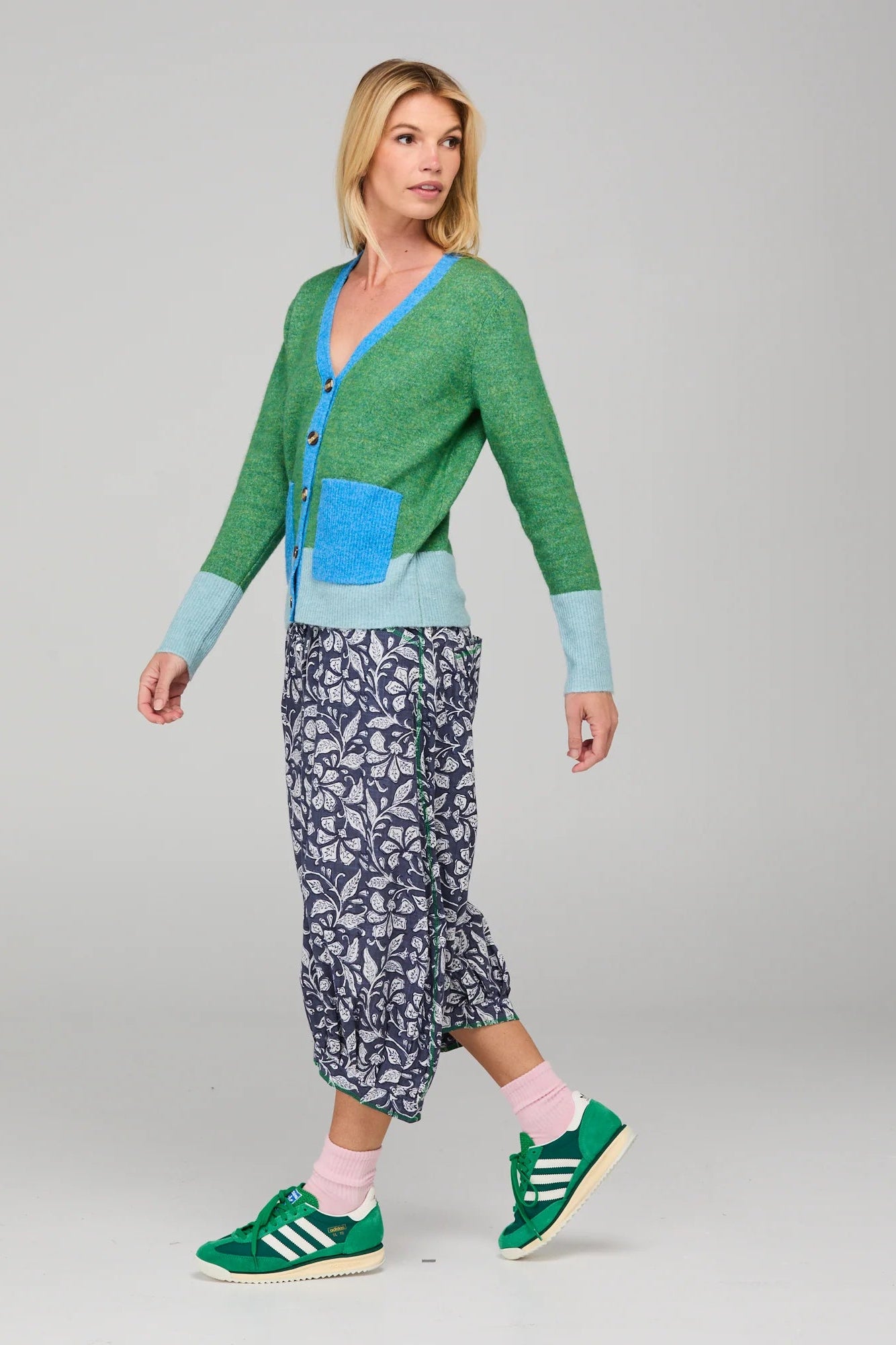 Poet Cardigan / Green Multi