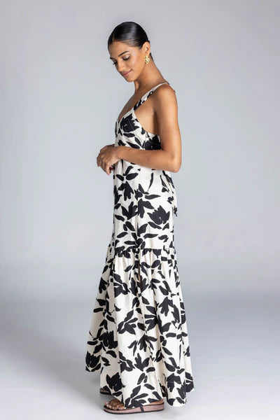 Break Your Heart Dress / Ivory with Black Floral