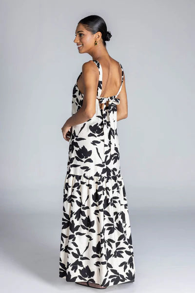 Break Your Heart Dress / Ivory with Black Floral