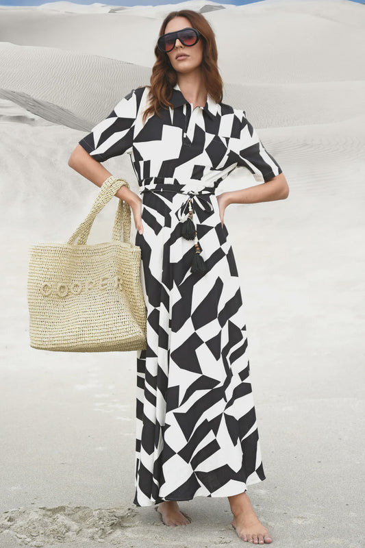 Good to Go Dress / Black Geometric