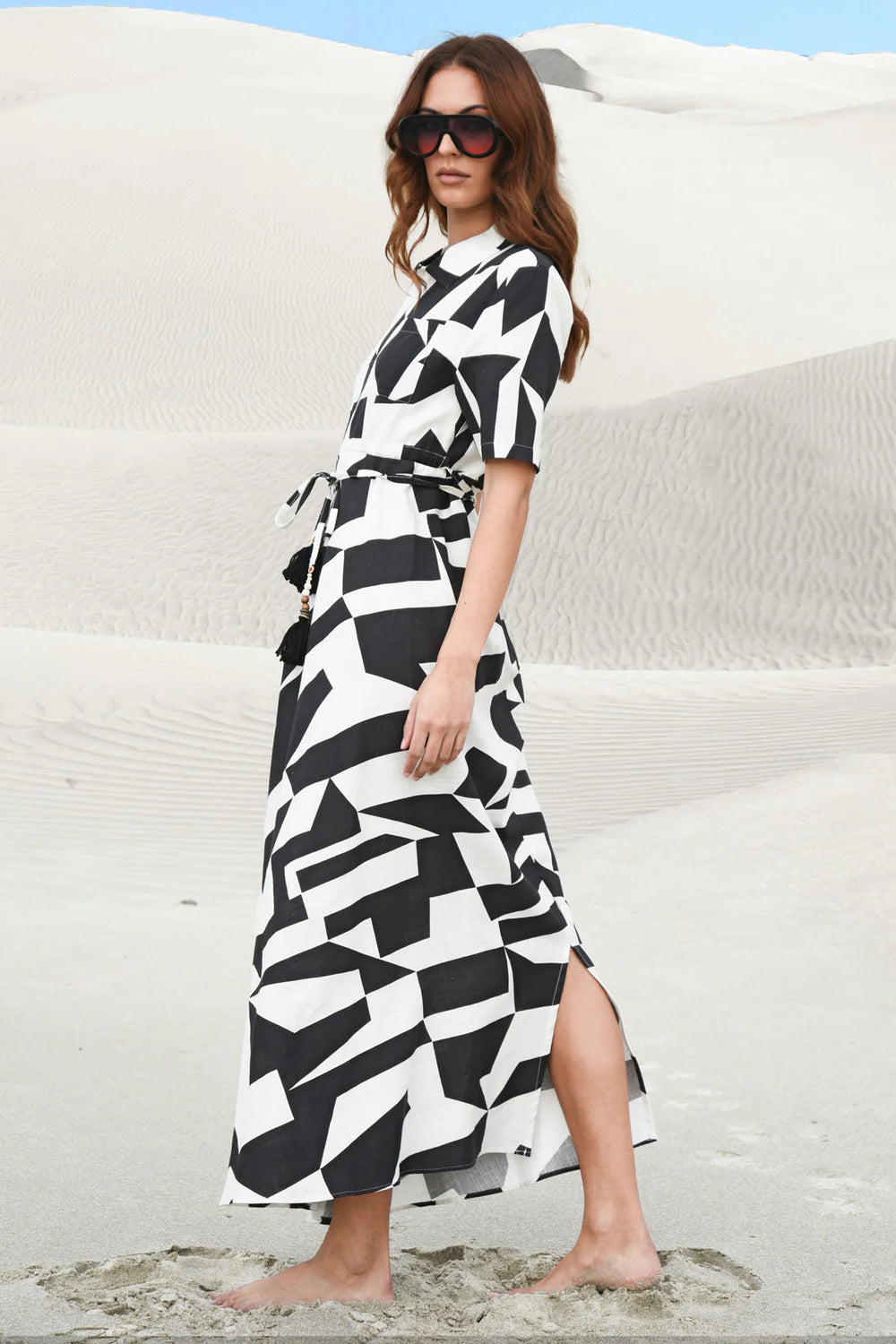 Good to Go Dress / Black Geometric
