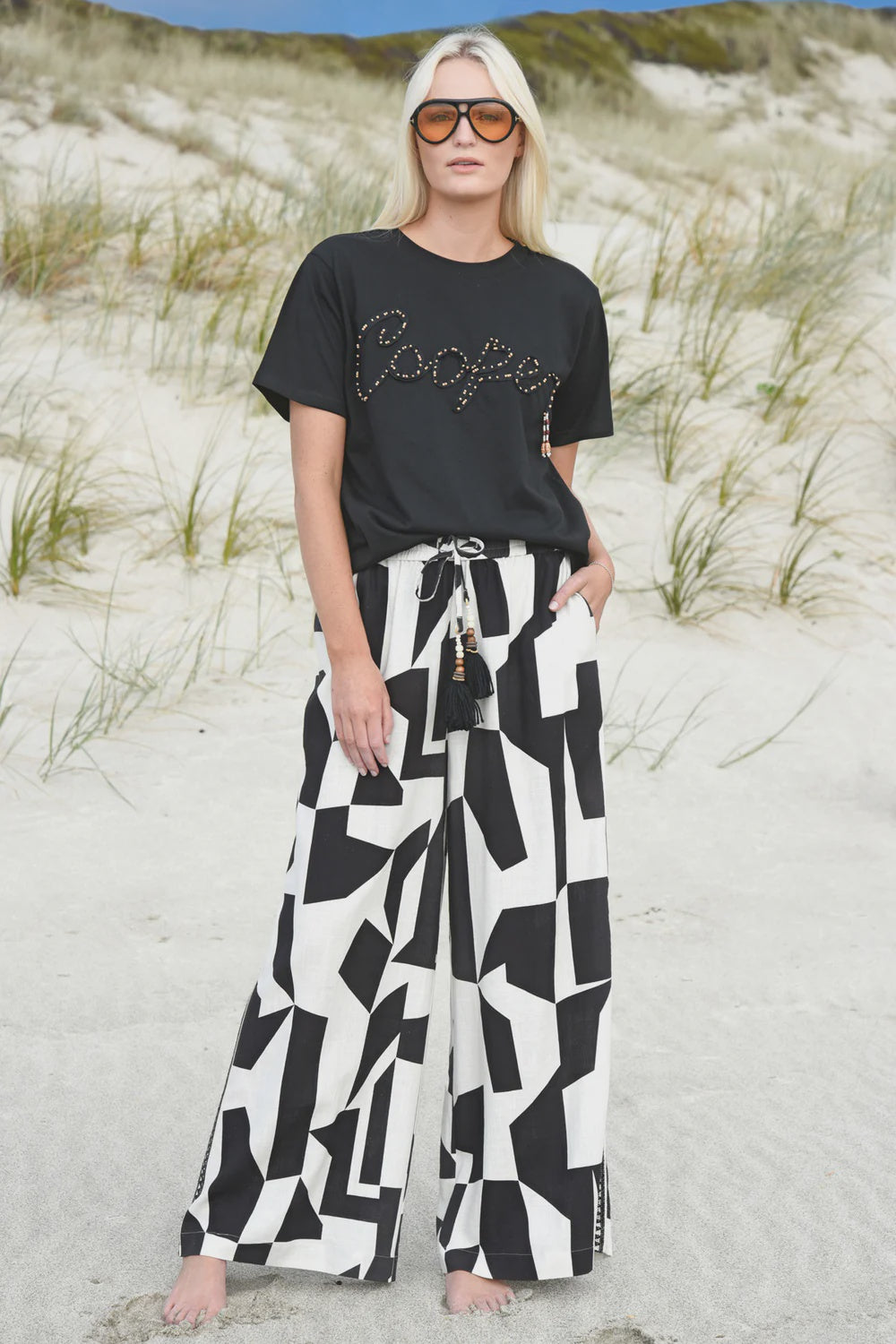 Seville Strolls  Trouser/ Black Geo