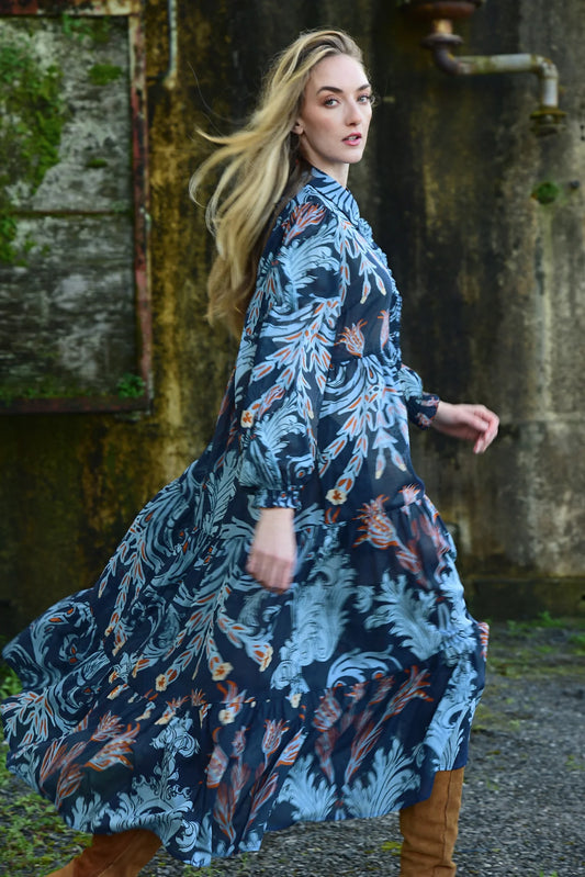 Picot-a-Boo Dress / Navy
