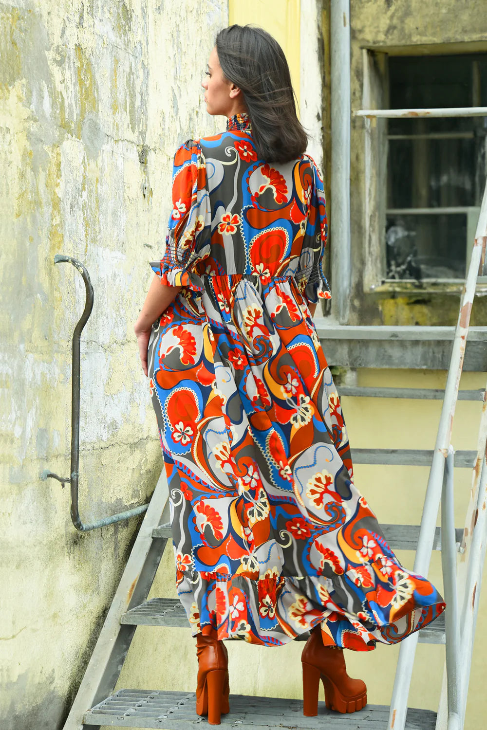 High Society Dress / Red-Grey