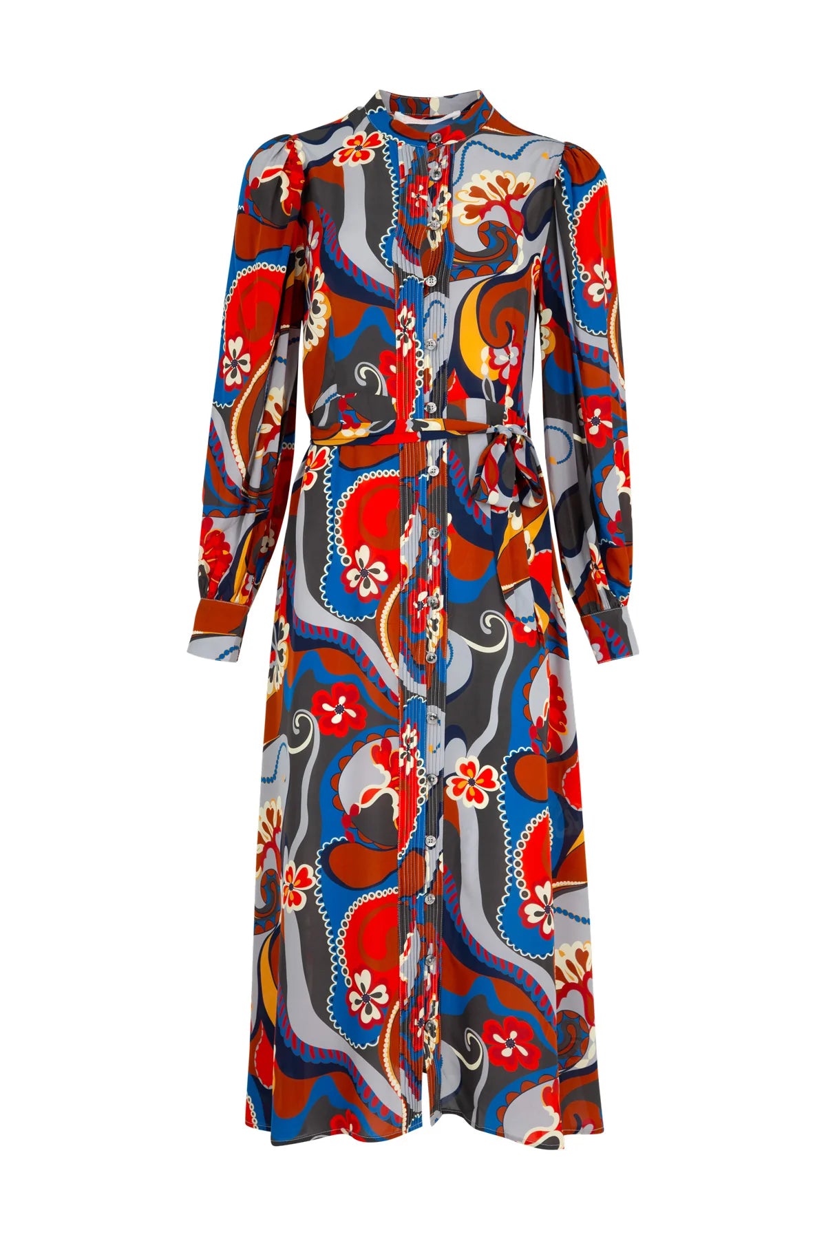 Tucker Up Dress / Red-Grey