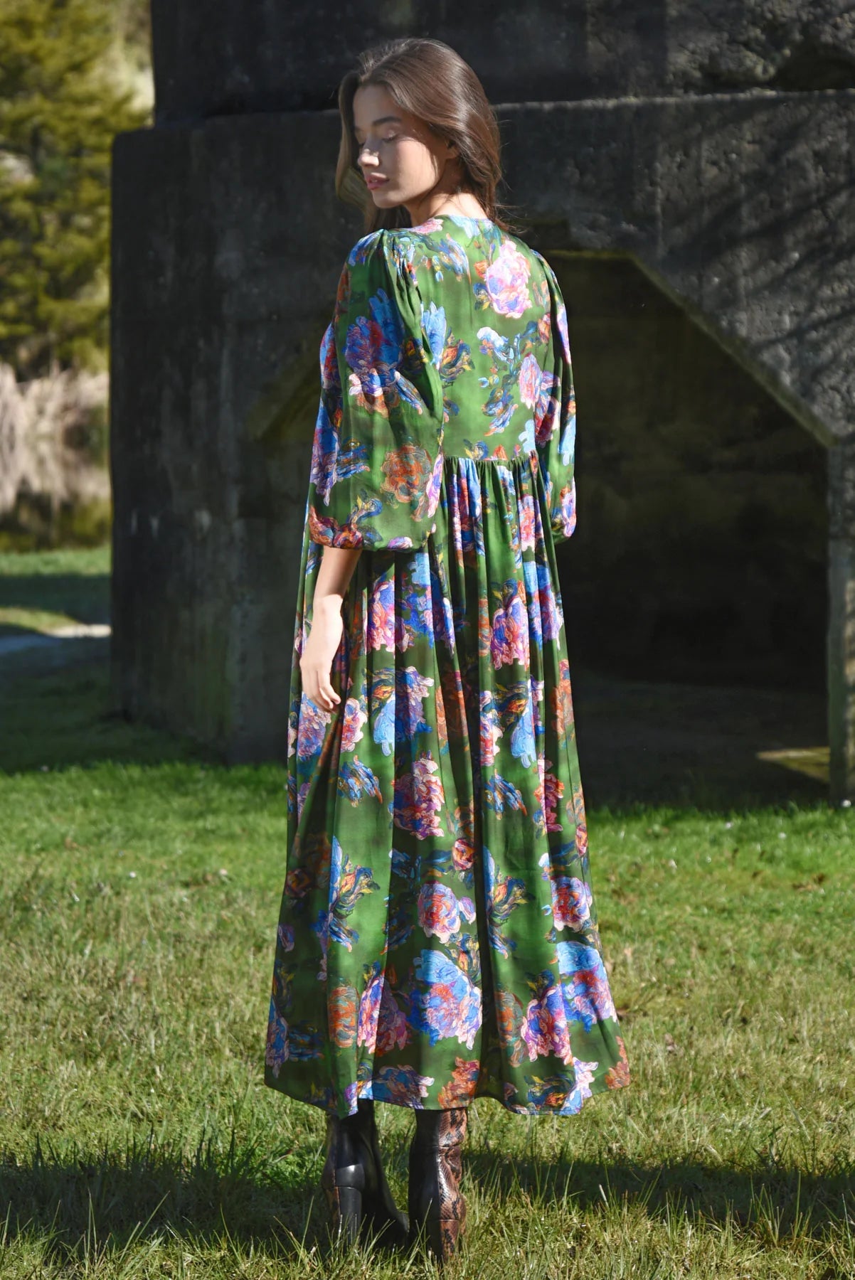 Floral Flair Dress / Green