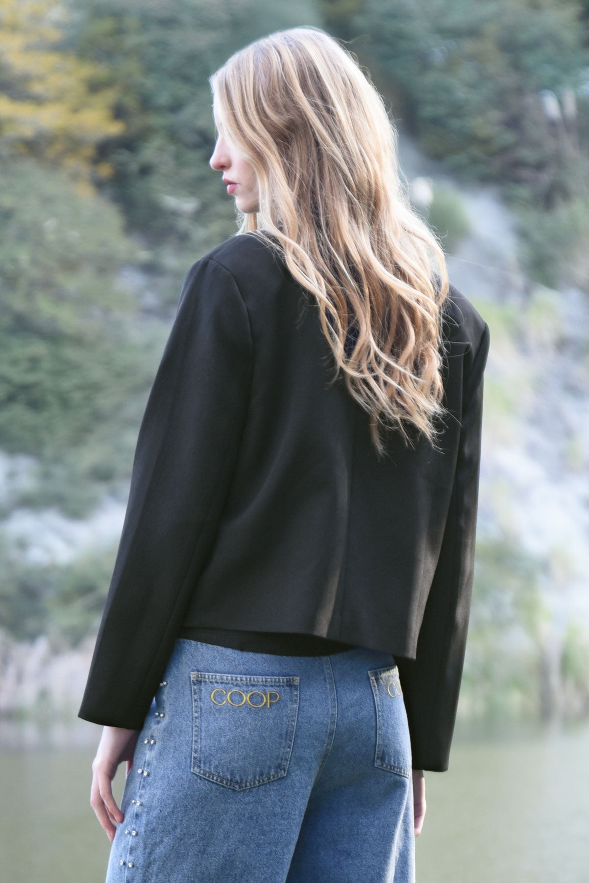 Denim Noir Jacket / Blue and Black