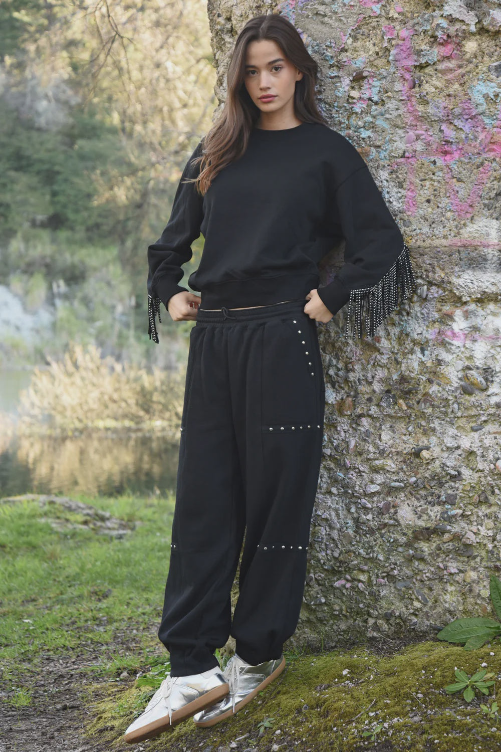 Stud Circuit Trackpant / Black