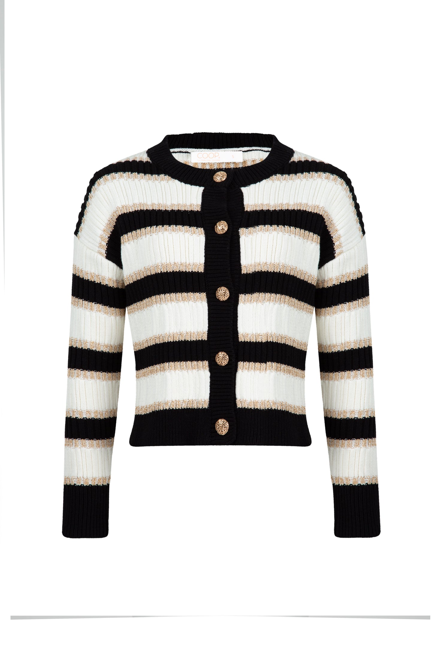 Going for Gold Cardigan / BLK-GLD -IVORY
