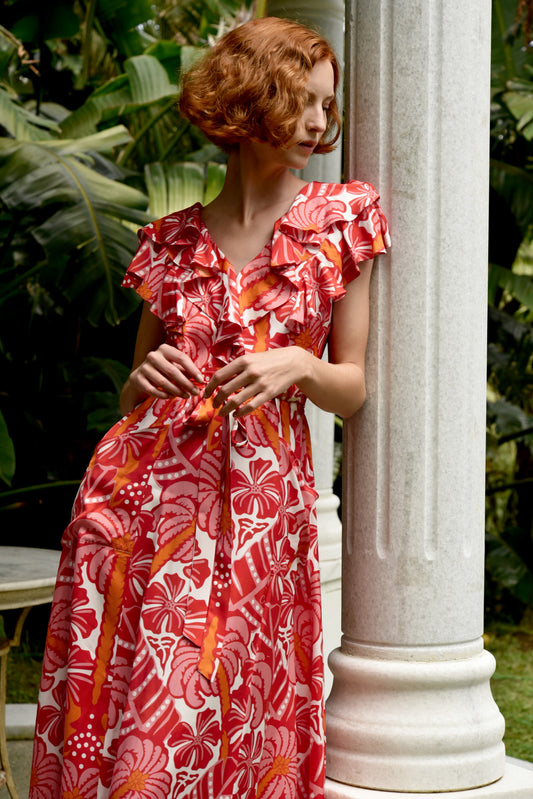 Club Tropicana Dress / Red & Pick