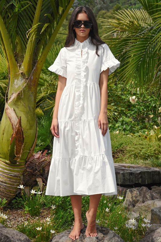 Frillaxed Dress / White