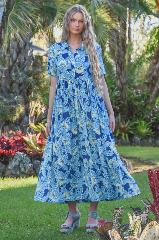 Pretty in Print Dress / Blue