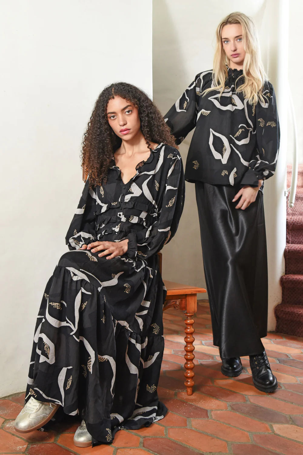 Tier Me Out Dress / Black