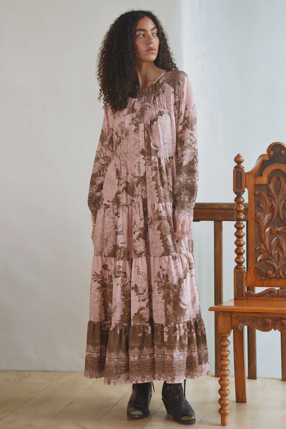 Sway All Day Dress / Pink & Brown