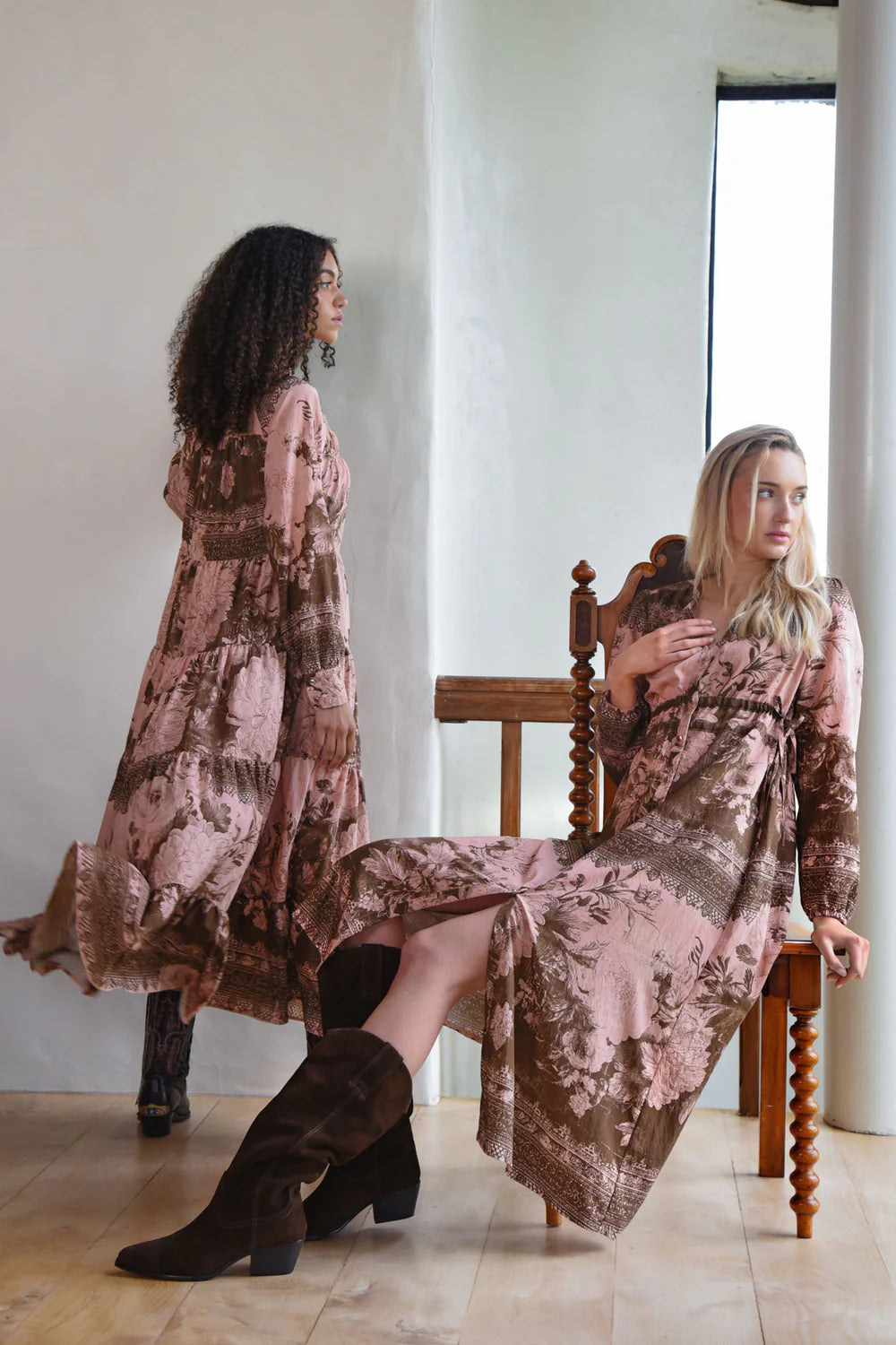Sway All Day Dress / Pink & Brown