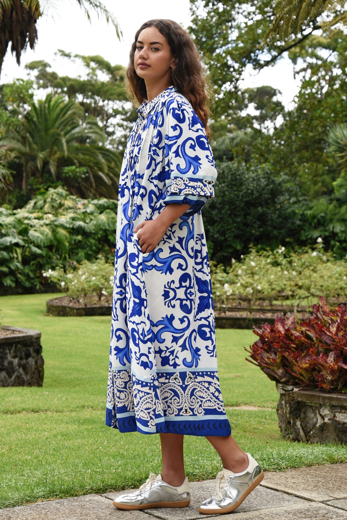 Now and then Dress / Blue Tile