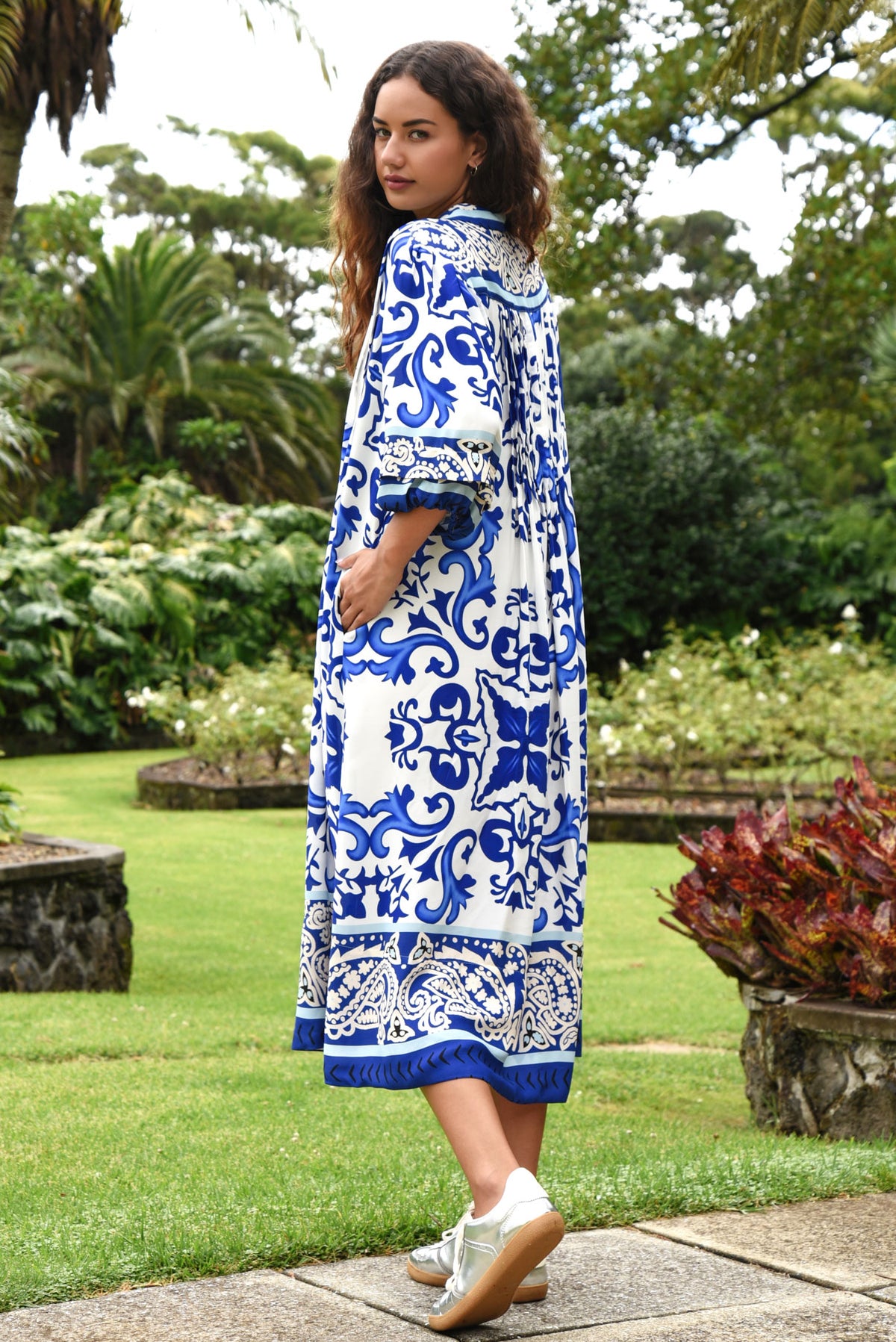 Now and then Dress / Blue Tile