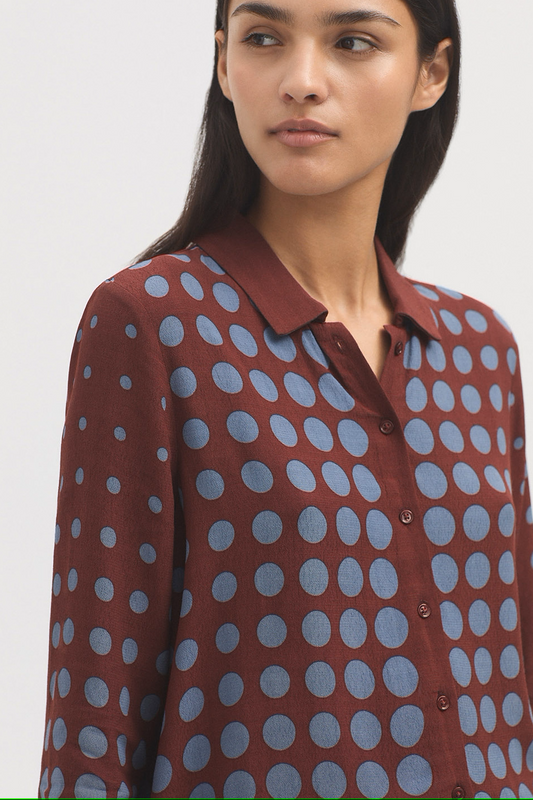 Positioned Dots Print Shirt / Intense Terracota