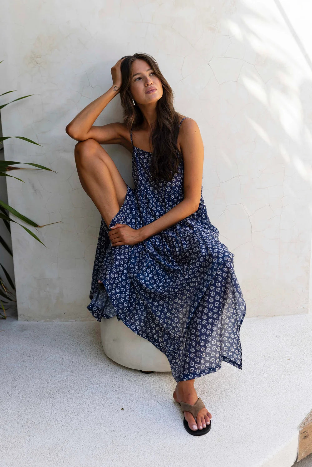 Carmen Dress / Navy-White