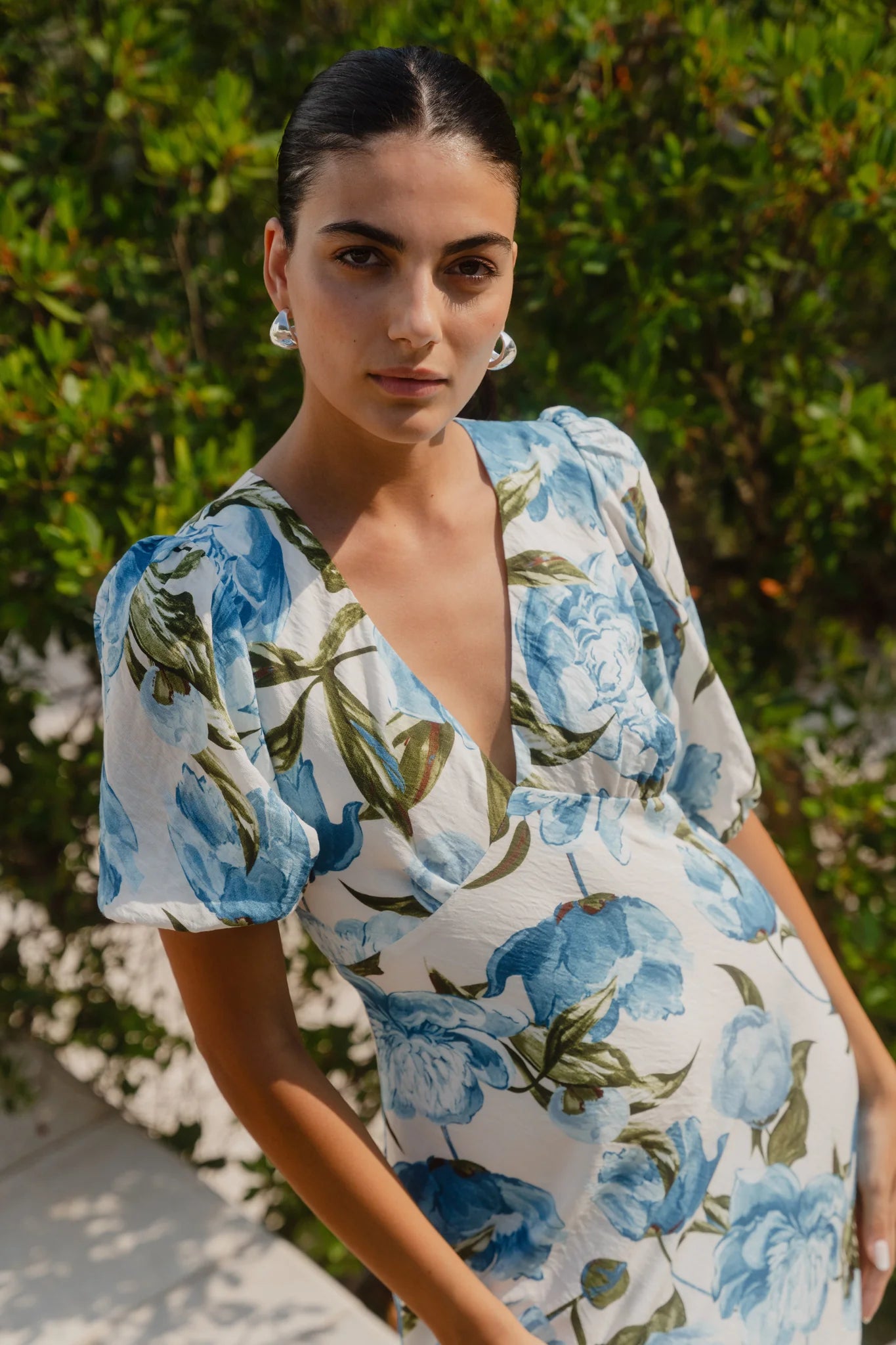 Amora SS Bias Midi Dress / Blue Vintage Floral