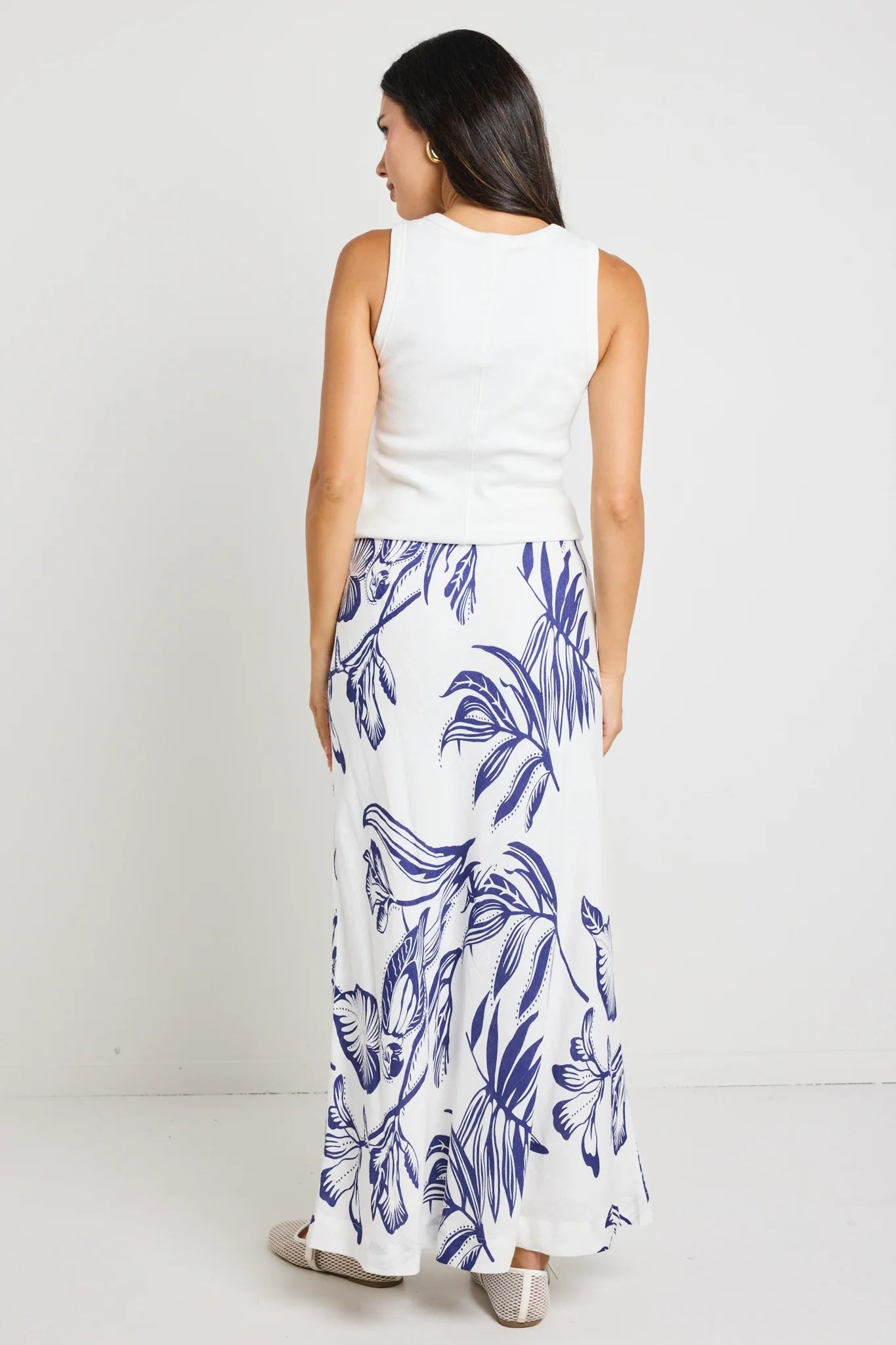 Departure Navy Silhouette Maxi Skirt - Navy Silhouette