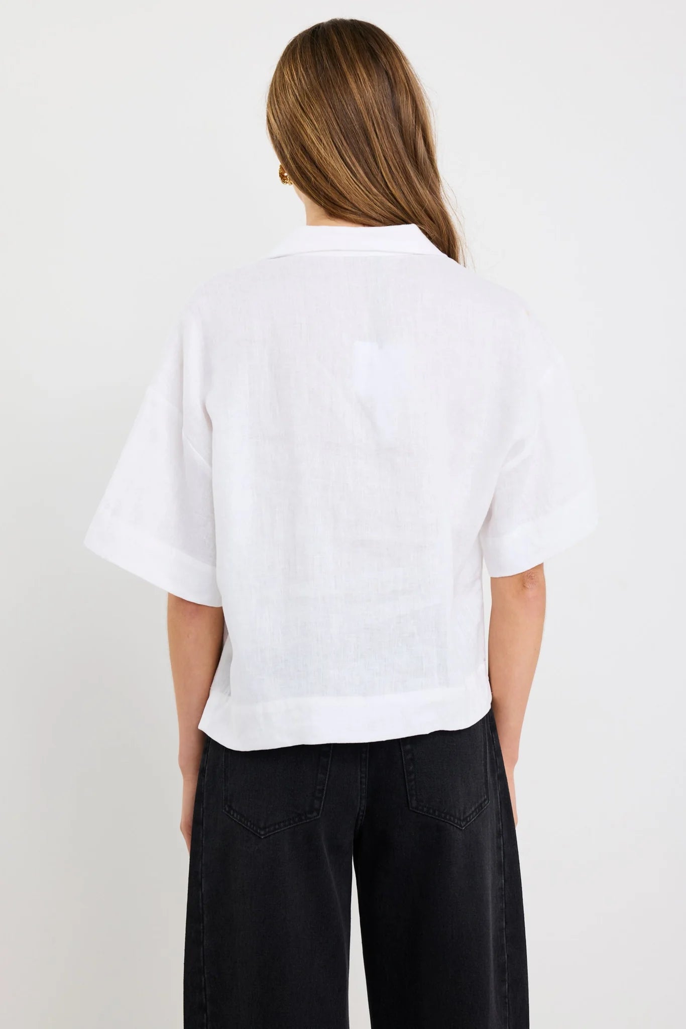 Fasten Linen Tie Front Shirt / Ivory