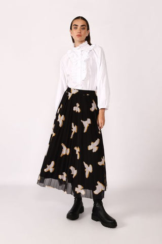 Saintly Black Linen Mini Skirt