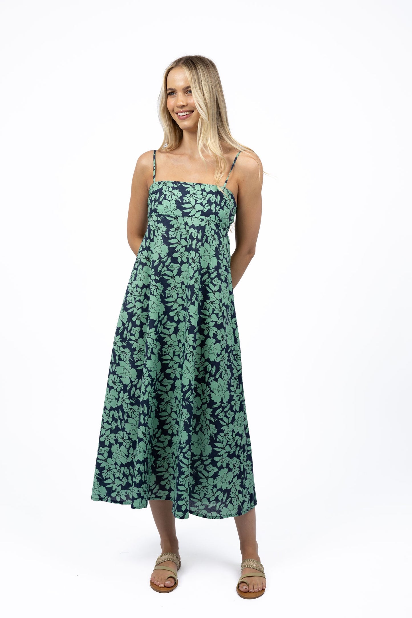 Fleur Sway Dress / Mint-Navy