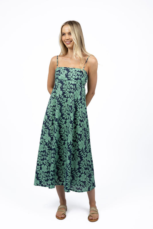 Fleur Sway Dress / Mint-Navy