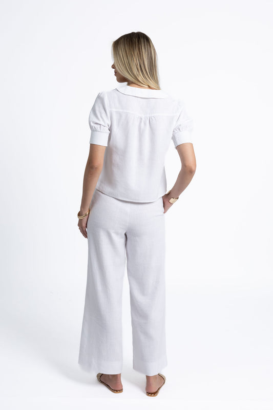 Fleetwood Linen Pant / White