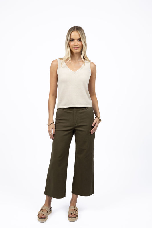 Margot Drill Pant / Moss