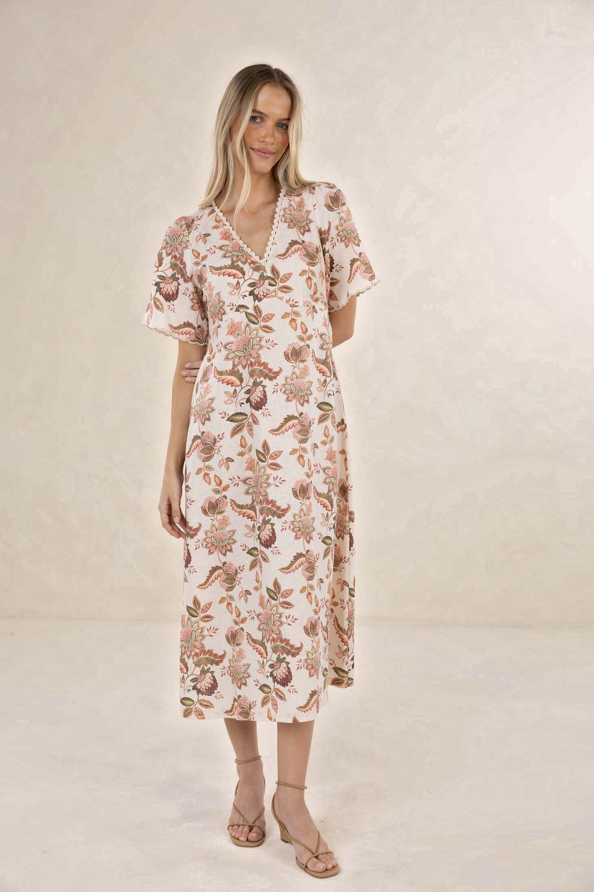 Boh/Rose Midi Dress / Bohem Print