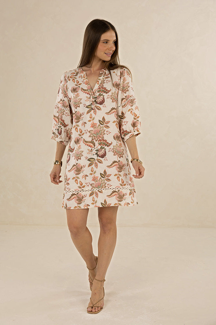 Boh/Rose Shift Dress / Bohem Print