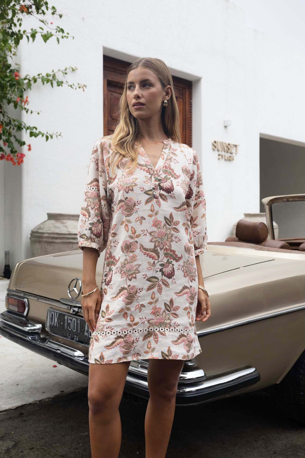 Boh/Rose Shift Dress / Bohem Print
