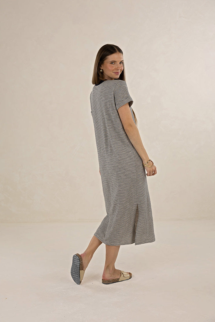 Profile Stripe Dress / Midnight