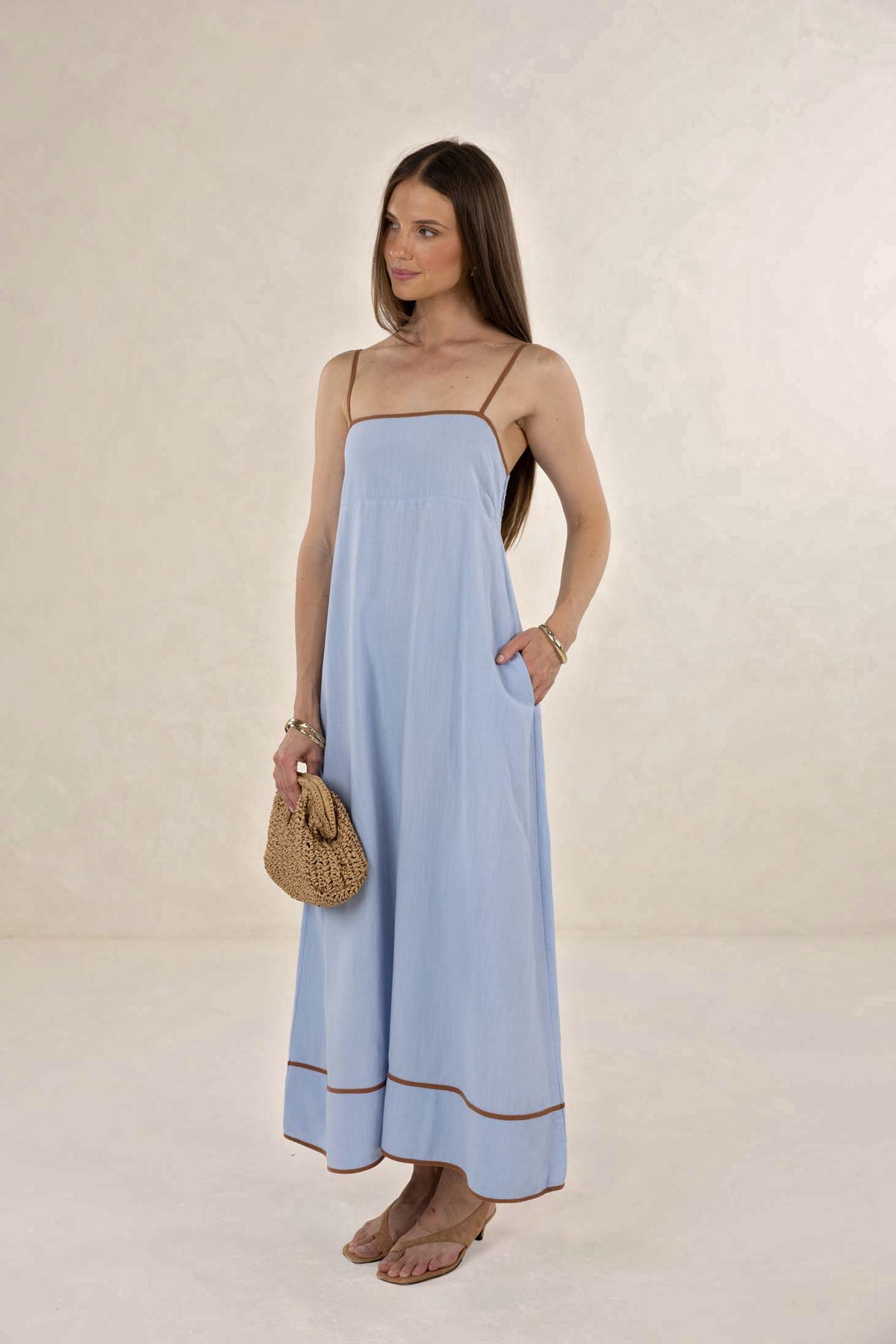 Mia Midi Dress / Blue Tobac